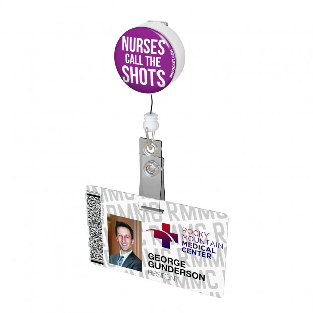 Nurses Call The Shots Button Badge Reel 
